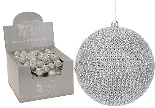CHICCIE 3 Set Weihnachtskugel Silber mit Perlen komplett 3,5cm - aus Styropor Bruchfest Christbaumschmuck Edel