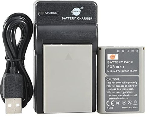 DSTE BLN-1 Li-ion Battery (2-Pack) and Micro USB Charger Suit for Olympus E-M1 E-M5 E-P5 II