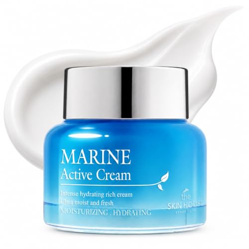 THE SKIN HOUSE Marine Aktive Creme (50ml, 1,69 fl.oz.) | Feuchtigkeitscreme mit Hyaluronsäure | Soforte Hydration | Tiefenfeuchtigkeit | für trockene und dehydrierte haut.