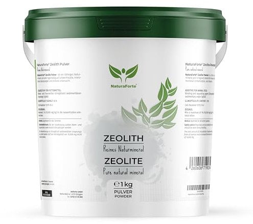 NaturaForte Zeolite Poudre 1000g - Clinoptilolite 92%, Terre Extra Fine de qualité supérieure, sans additifs, Roche volcanique Pure et Naturelle, testée et contrôlée en Allemagne