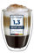 Creano doppelwandiges XXL Thermoglas 400ml, Extra großes hitzebeständiges Kaffeeglas/Teeglas/Latte Macchiato aus Borosilikatglas