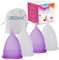 CROING 𝙈𝙚𝙣𝙨𝙩𝙧𝙪𝙖𝙡 𝘾𝙪𝙥 Reusable Menstrual Cups Set of 4, Period Cup, 2 pcs Small and 2 pcs Large (Purple and White)