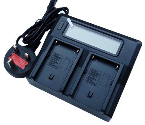 Quick LCD-Display Mains Camera Battery Charger for Sony NP-F Series; NP-F990 NP-F970 NP-F960 NP-F950 NP-F770 NP-F750 NP-F550 NP-F330 NP-FM500H NP-QM91D NP-QM71D; Broadcast Vedio LED Light Lamp
