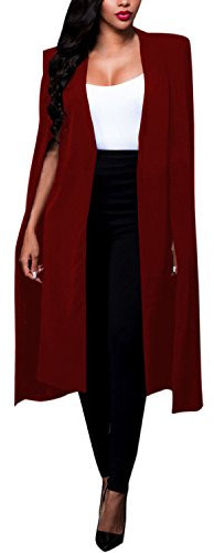 LAEMILIA Manteau Femme Costume Blazer Longue Capuchon Cape Veste