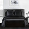 AShanlan Bettwäsche Set Satin 155x220 Schwarz Uni Einfarbig Deckenbezug 100% Glatt Angenehm Glanzsatin Polyester - 1 Bettbezug 155 x 220 + 1 Kissenbezug 80 x 80 cm