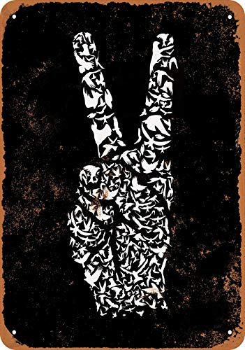 Peace Sign Fingers Blechschild Retro Blech Metall Schilder Poster Deko Vintage Kunst Türschilder Schild Warnung Hof Garten Cafe Toilette Club Geschenk