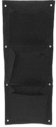 VOANZO 2 STK. Grüner Garten Vertikaler Pflanzer Multi Pocket Wandhalterung Living Growing Bag Filz Kräutertopf im Innen- und Außenbereich - 3 Taschen (22 x 60 H)