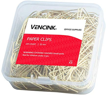 VENCINK Gold Teardrop Paper Clips, Medium 1.3 Inch, 100 Pieces