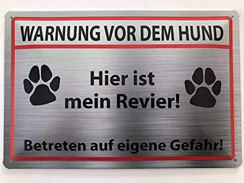 Metall Schild 20x30cm Warnung vor dem Hund Warnschild Hinweis Blechschild
