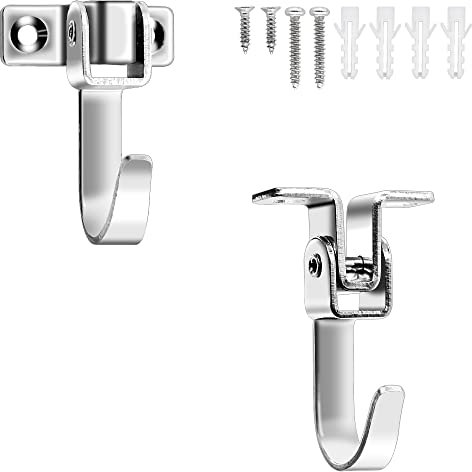 Crochets Muraux 2 Pièces,Crochet de Garage Rangement de Garage en Acier très Résistant,Crochets de plafond pivotant à 180 °,pour Stockage outils garage jardin, vélos, échelles