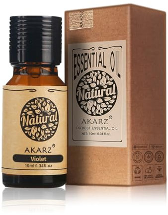 AKARZ Olio essenziale di violetta Oli naturali organici puri di violetta premium per la cura dei capelli del corpo della pelle, candela, sapone, fare, fai da te, aroma per massaggi 10 ml
