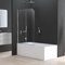 Duschwand für Badewanne 2 teilig faltbar 6mm NANO Sicherheitsglas (ESG) Faltwand Badewannenaufsatz Badewannenfaltwand Duschabtrennung für Badewanne (100x140cm)