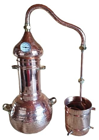 Alambico in rame con colonna indipendente. Speciale per distillare piante (1,5 litri)