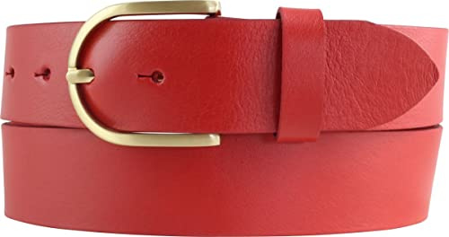 BELTINGER Damen-Gürtel aus Vollrindleder 4 cm | Jeans-Gürtel für Damen 40mm | Vollleder-Gürtel mit goldener Gürtelschließe