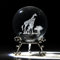 HDCRYSTALGIFTS 60 mm 3D-Lasergravur, Giraffen, Kristallkugel, Briefbeschwerer, Kunst, Glas, Tierfigur, Sammlerstücke, Glas, dekorative volle Kugel mit Ständer, Giraffen-Geschenke