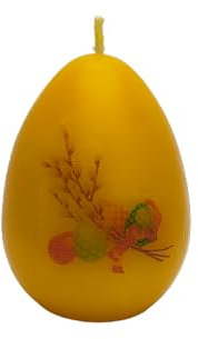 Bienenwachskerze | Osterei Kerze | Ostern | Frühlings ei | Eikerzen - Osterkerzen mit verschiedenen Motiven - Handgemachte aus 100% Bienenwachs. 40 x 40 x 60 mm; 55 Gramm (4. Motiv - 1Stk)