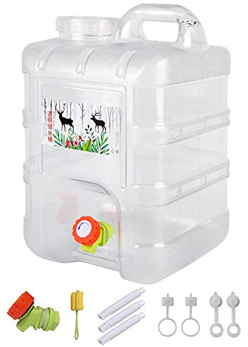 RUYI Bidon d'eau avec robinet, sans BPA, réservoir d'eau potable, portable avec poignée, pour caravane, pique-nique, randonnée, ménage, 15 L