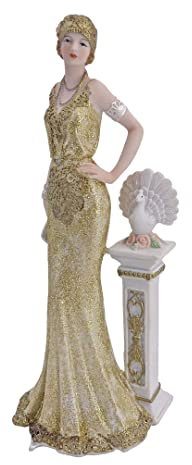 abc HOME | Dekofigur Dame | 1920er Stil | 22 cm H