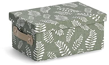 Zeller 14464 Aufbewahrungsbox Leaves, Baumwolle/Polyester, ca. 28 x 19 x 13 cm