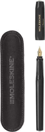 (Moleskine) KAWGIFTSETFOUNBK Moleskin x Kabeko Fountain Pen, M-Shaped, Leather Case, Black