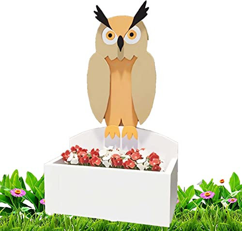 Samnuerly Eulen-Pflanztopf, PVC-Blumentopf-Ornamente, Tierförmige Cartoon-Pflanzgefäße, für Büro-Innen-Außen-Gartendekorationen, Eule-13.4x9.4in