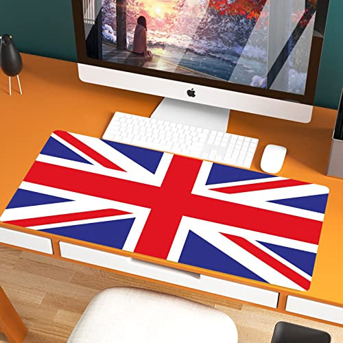 Large Gaming Mouse Mat, 80 x 40 cm Extended Large Size Mouse Pad,Union Jack,Classic Traditional Flag United Kingdom Modern British Loyalty,,Non-slip Rubber base, Compatible with Laser and Optical Mice