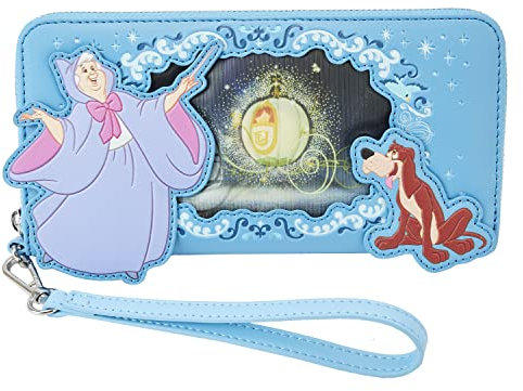 Loungefly Disney Cinderella Lenticular Series Zip Around Wallet | Disney Wallets, Mehrfarbig/Meereswellen (Ocean Tides), Einheitsgröße, Geldbörse