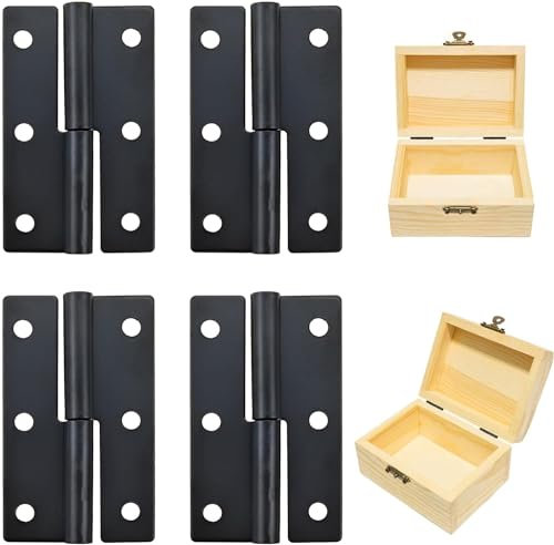 4 Pack Black Lift-Off Hinges 2.44 H Stainless Steel Hinges Right Left Handed Hinges Rust-Resistant Indoor and Outdoor Removable Hinges Black Door Hinges Small Lift-Off Hinge