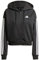 adidas Femme Essentials 3-Stripes French Terry Full Zip Hoodie, Black/White, XXS