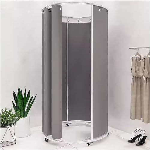 AviiSo Umkleidekabine Freistehend mit Vorhang, Temporäre Mobile Umkleidekabine für den Schutz der Privatsphäre in Bekleidungsgeschäften/Hochzeitsgeschäften (Color : Grey1)