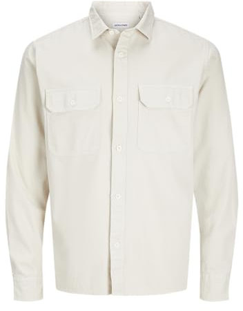 JACK & JONES Men's Jjetravis Ls Noos T-Shirt Long Sleeve, Moonbeam, XXL