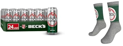 Bundle aus BECK'S Pils Dosenbier, Sortenreines Dosen-Set, EINWEG (24 x 0.5 l), Pils Bier + Original BECK’S-Socken