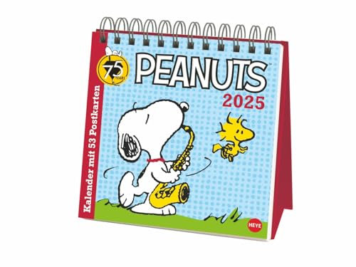 Peanuts - Postkartenkalender 2025 - Heye-Verlag - Aufstellkalender mit 53 heraustrennbaren Postkarten - 16,5 cm x 17,7 cm