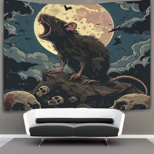 NAHCBIOT Mouse Tapestry Wall Art for Bedroom Aesthetic, Abstract Wall Hanging Poster for Living Room Dorm, for Men, Boys And Teens Cool Poster 70cmx100cm