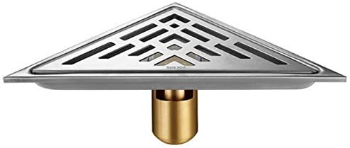 CHJHJKG Drenaje de Piso Desagüe de Suelo Triangular de Acero Inoxidable para Cocina, baño, Ducha, Rejillas de residuos, Filtro de Agua para WC, desagües de Suelo de Esquina antiolor(C)
