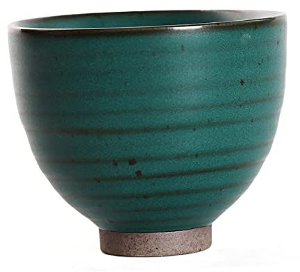 Garneck Japanese Style Tea Cup Crude Pottery Ceramic Teacup Vintage Tea Ware for Matcha Chinese Water Milk Juice Sake Home Office Restaurant CAF Party