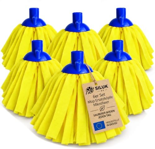 6 x Ersatzkopf für Leifheit Classic Mopp für Alle Flecken Entfernen Boden (Microfaser)