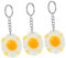VALICLUD 10pcs DIY Poached Egg Keychain Decor Creative Food Pendant Materials for Bag Ornament and Key Bag Decor for Gifting Birthdays Valentine Day and Special Occasions
