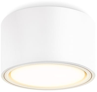 GeyouLux LED Aufbauspots Weiß - Ø95x55mm - Aufputz Deckenspots Inkl. 6W 680LM GX53 Modul 230V-3000K Warmweiß - Aluminium Aufbauleuchte, Deckenstrahler