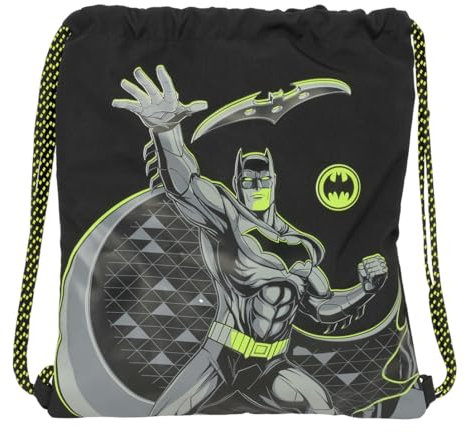 Batman Game Over Rucksack, flach, groß, ideal für Kinder verschiedener Altersgruppen, bequem und vielseitig, Qualität und Widerstandsfähigkeit, 35 x 40 cm, Schwarz, M, Casual
