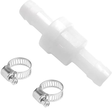Diametro 10 mm, valvola di ritegno con 2 fascette, valvola di ritegno in plastica per acqua, aria liquida a gas, per lavatrici, asciugatrici a condensatore