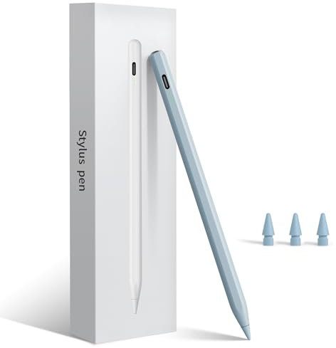 Pencil for iPad 2025-2018, Fast Charge, Palm Rejection, Tilt Sensitivity Stylus Pen for Apple iPad 10th/11th A16 & 9th-6th Generation, Air M2 M3 13/11/5-3rd, Pro M4 13/11/12.9, Mini 7th/6th/5th