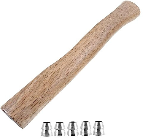 Toddmomy Wooden Hatchet Handles Set Replacement Handles Metal Wedges for Easy Installation Sturdy Use