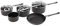 Commichef 5-Piece Cookware Set in Anodised Aluminium with Non-Stick Coating, Includes 14cm, 16cm, 18cm, 20cm Saucepans with lids & 24cm Frying Pan, Stackable Design