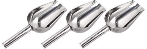 STOBAZA 3 Piezas Pala para Hielo de Acero Inoxidable, Multiusos Cucharas para Cubitos Harina Granos Frijoles Jardín y Dulces, para Cocina Bar y Supermercado, 22X8cm
