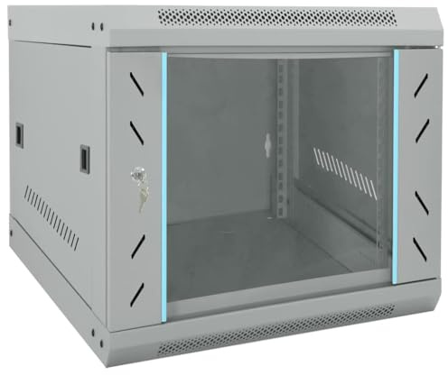 vidaXL Network Cabinet with Storage Grey 53 x 60 x 45 cm Steel