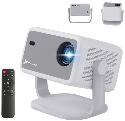 Reagle R-MOVIELUM-P40 Beamer Full HD 1080p 4K Upscaling Android WLAN Bluetooth Auto Fokus 650 ANSI LED Projektor Tragbar 150 Zoll Keystone HDMI USB Smart TV WLAN Heimkino Miracast