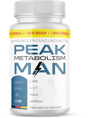 PEAK Metabolism MAN Capsules - amour, désir et passion - utilisation facile - 60 capsules contenu