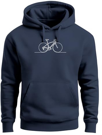 Neverless® Herren Hoodie Bicycle Line Art Kapuzensweatshirt Fahrrad Design Bike Kapuzenpullover Cycling Streetwear Fashion Streetstyle
