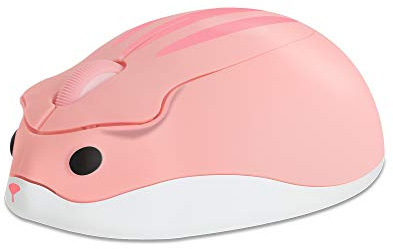 Hamster Souris sans Fil Silencieuse, Petite Souris Ordinateur Sans Fil Animale,1200DPI Souris pour enfant, Portable Mini Souris pour PC Ordinateur Portable pour Gaming Bureau École Voyage Cadeau Rose